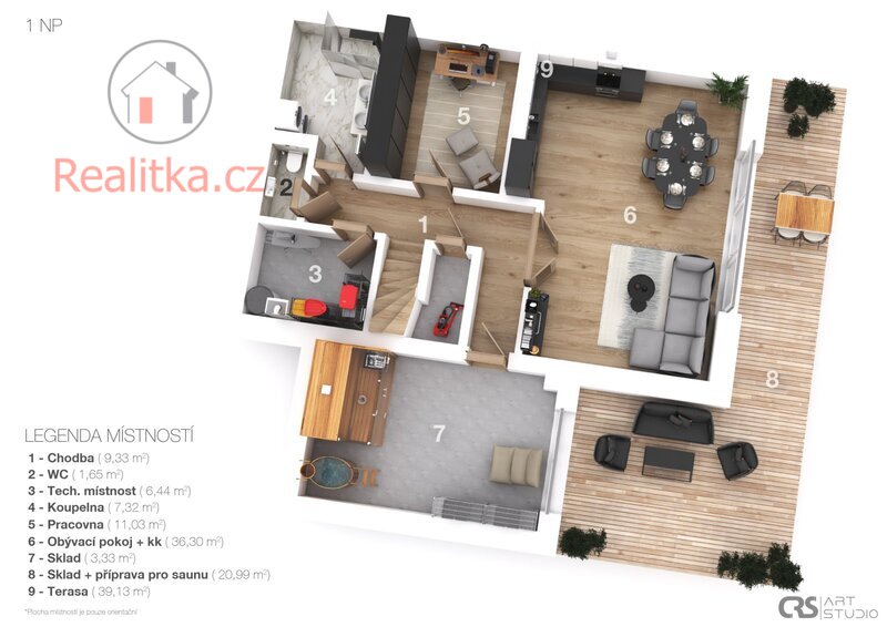 Prodej novostavby rodinného domu 5+kk, Ondřejov – Turkovice, okr. Praha – východ