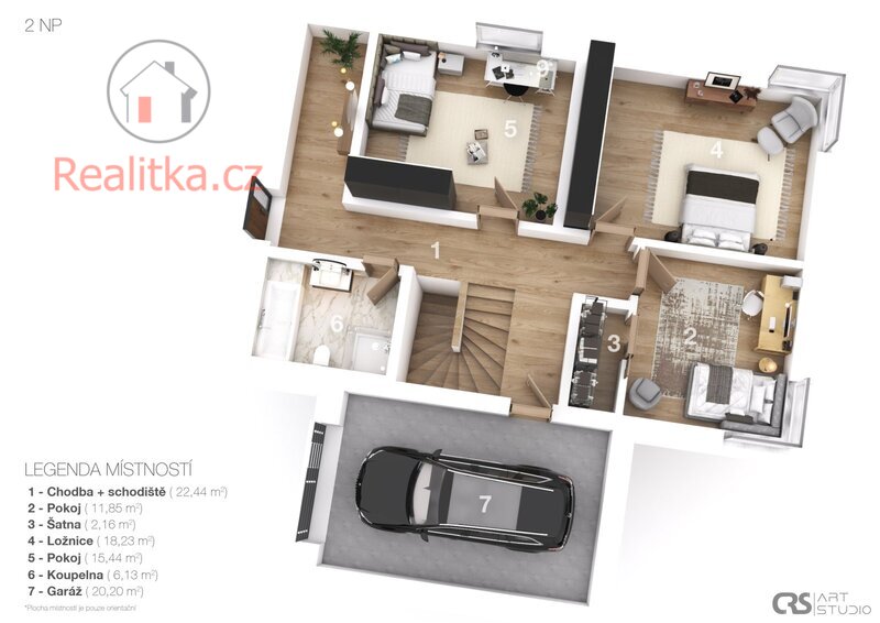 Prodej novostavby rodinného domu 5+kk, Ondřejov – Turkovice, okr. Praha – východ