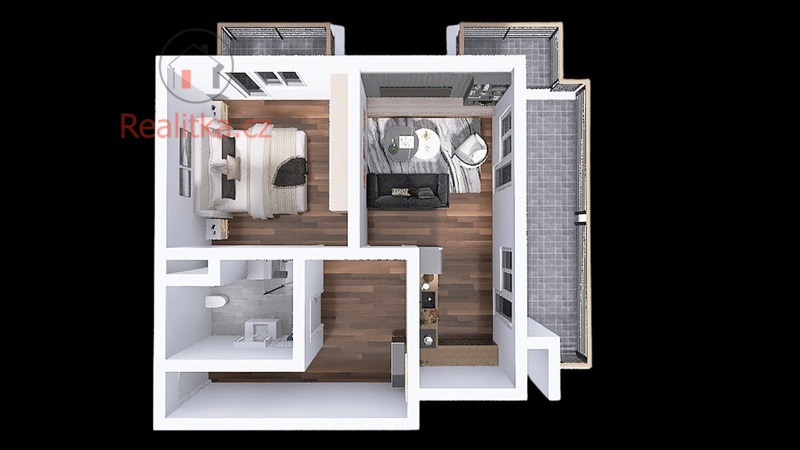 Nový byt 2+kk s terasou a balkonem v Rezidenci Podolí