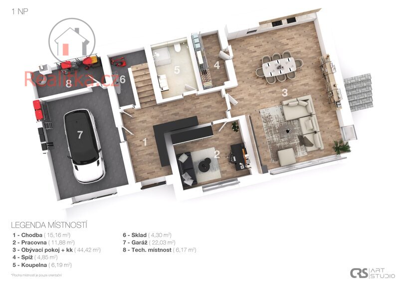 Prodej luxusní novostavby rodinného domu 5+kk, Ondřejov – Turkovice, okr. Praha – východ