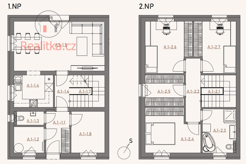 Prodej moderní novostavby trojdomu projektu „Třídomí Střemy“, obec Střemy, okres Mělník