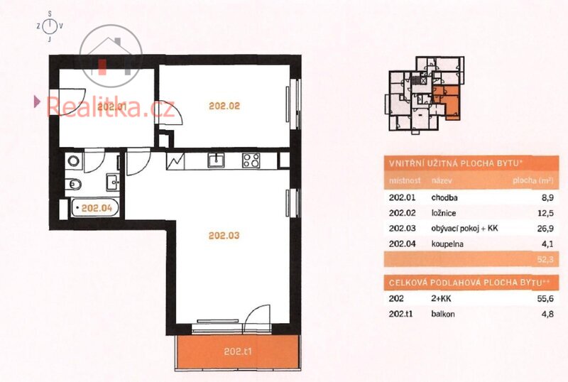 Nabízíme k prodeji moderní byt 2+kk v rezidenční čtvrti Kladno – Ostrovec.