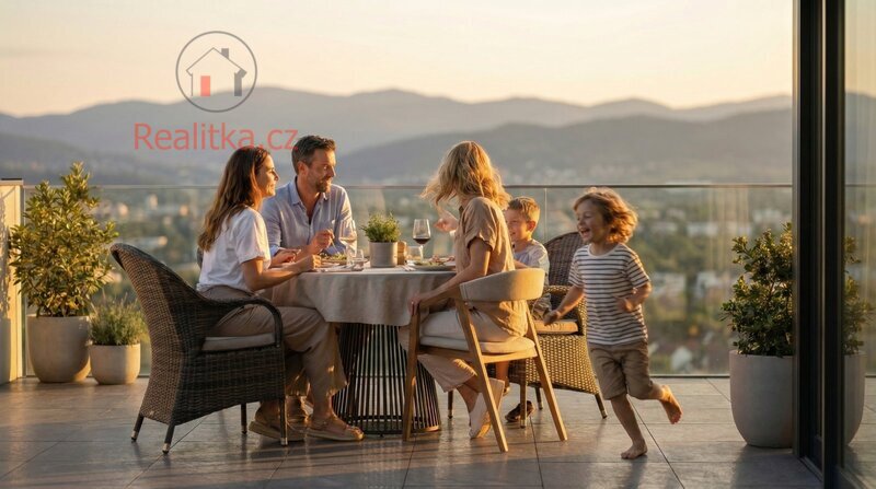 Exkluzivní střešní penthouse 4+kk s terasou 75 m² a panoramatickými výhledy