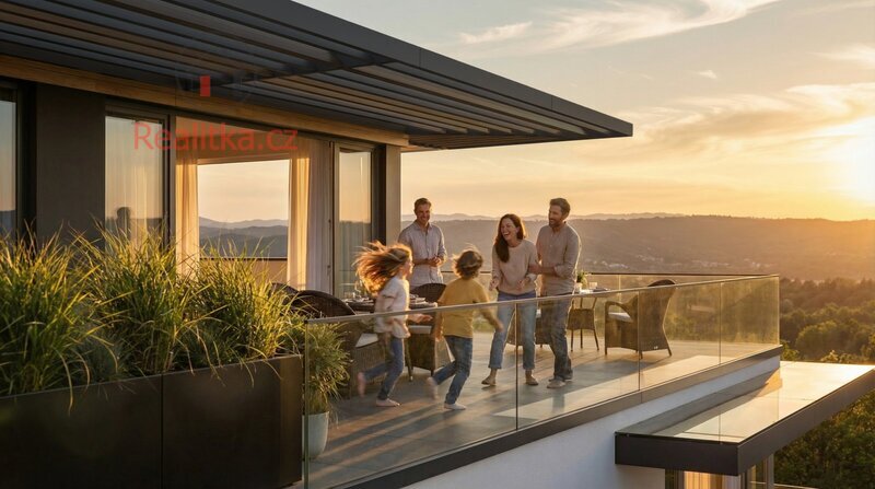 Exkluzivní střešní penthouse 4+kk s terasou 75 m² a panoramatickými výhledy