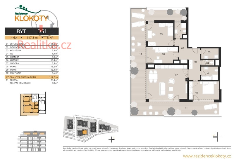 Exkluzivní střešní penthouse 4+kk s terasou 75 m² a panoramatickými výhledy