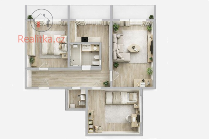 Prostorný byt 3+1 se třemi lodžiemi